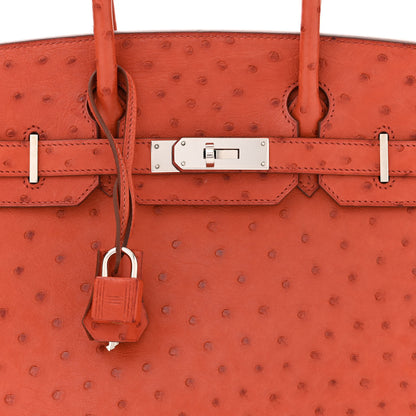 Hermes Ostrich Birkin 30 Brique 8 of 12