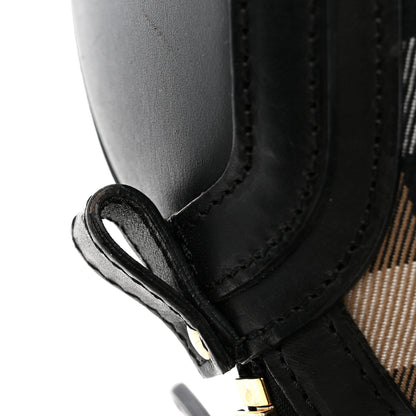 Burberry Bridle Calfskin House Check Small Orchard Bowling Bag Black 12 of 13
