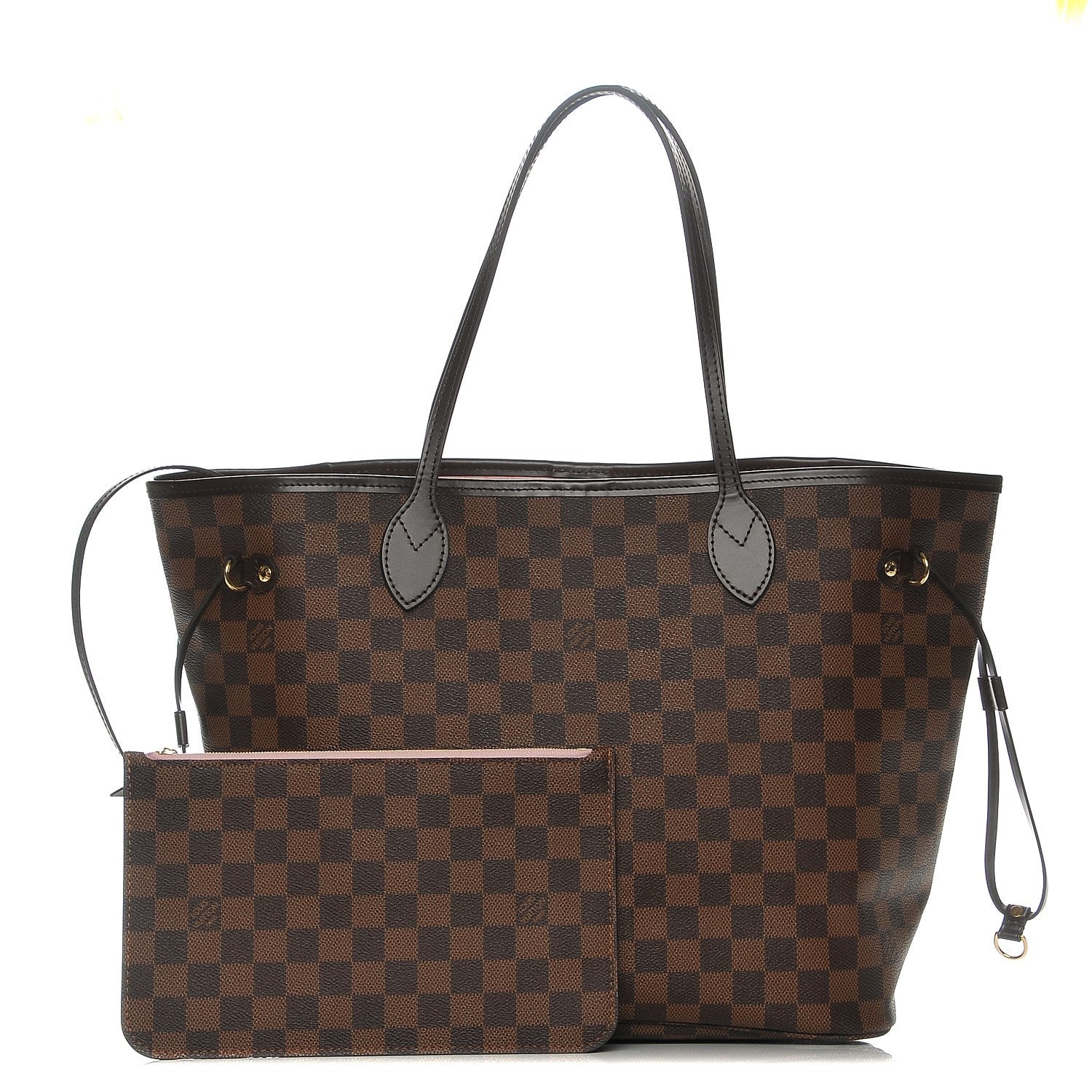 Louis Vuitton Damier Ebene Neo Neverfull MM Rose Ballerine 1 of 9