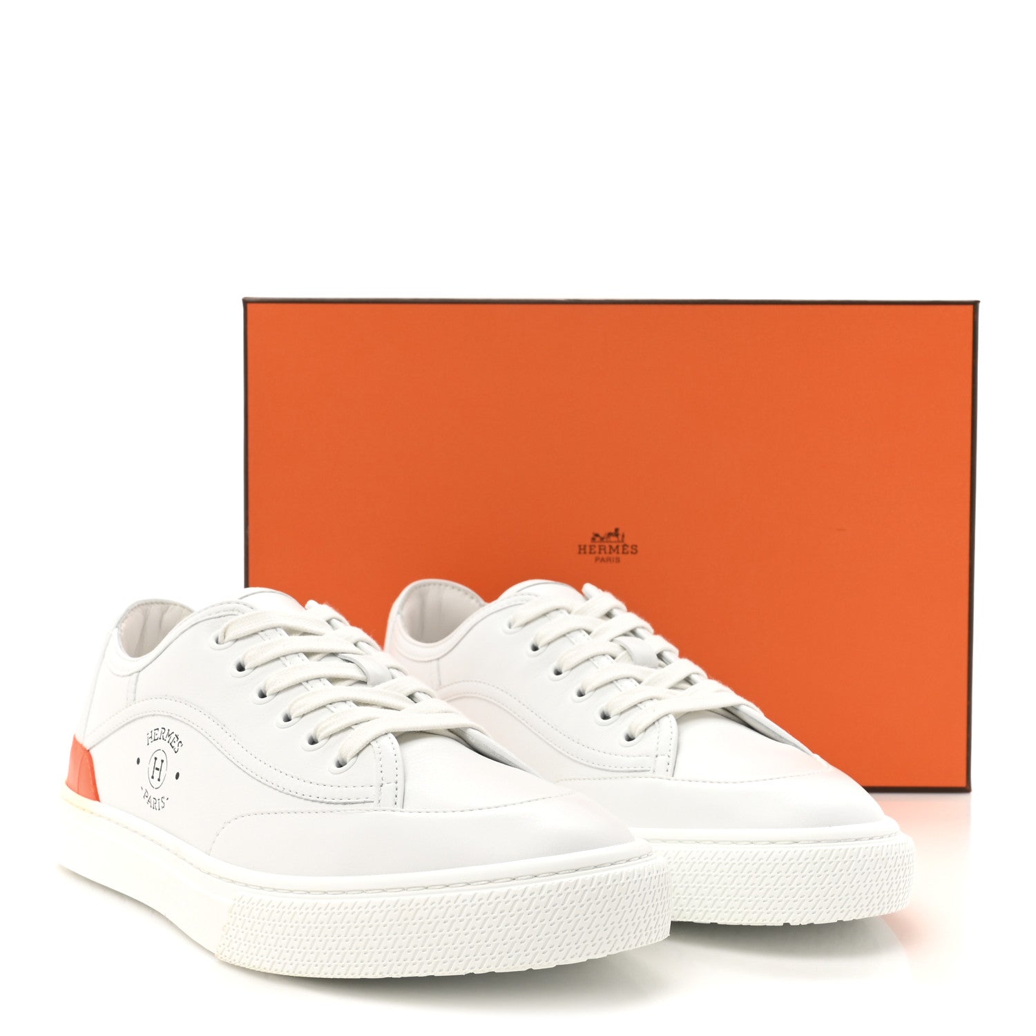 Hermes Calfskin Alligator Womens Get Sneakers 38 White 9 of 11