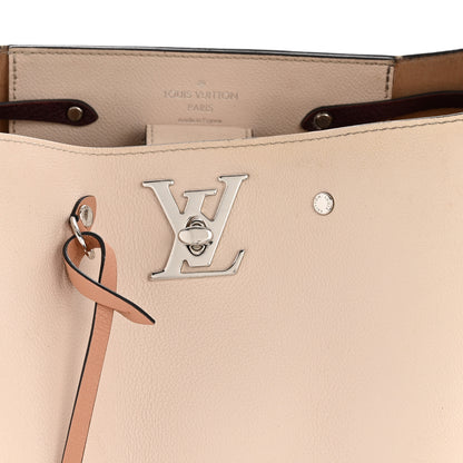 Louis Vuitton Calfskin Lockme Bucket Soie Quartz Calla 7 of 14
