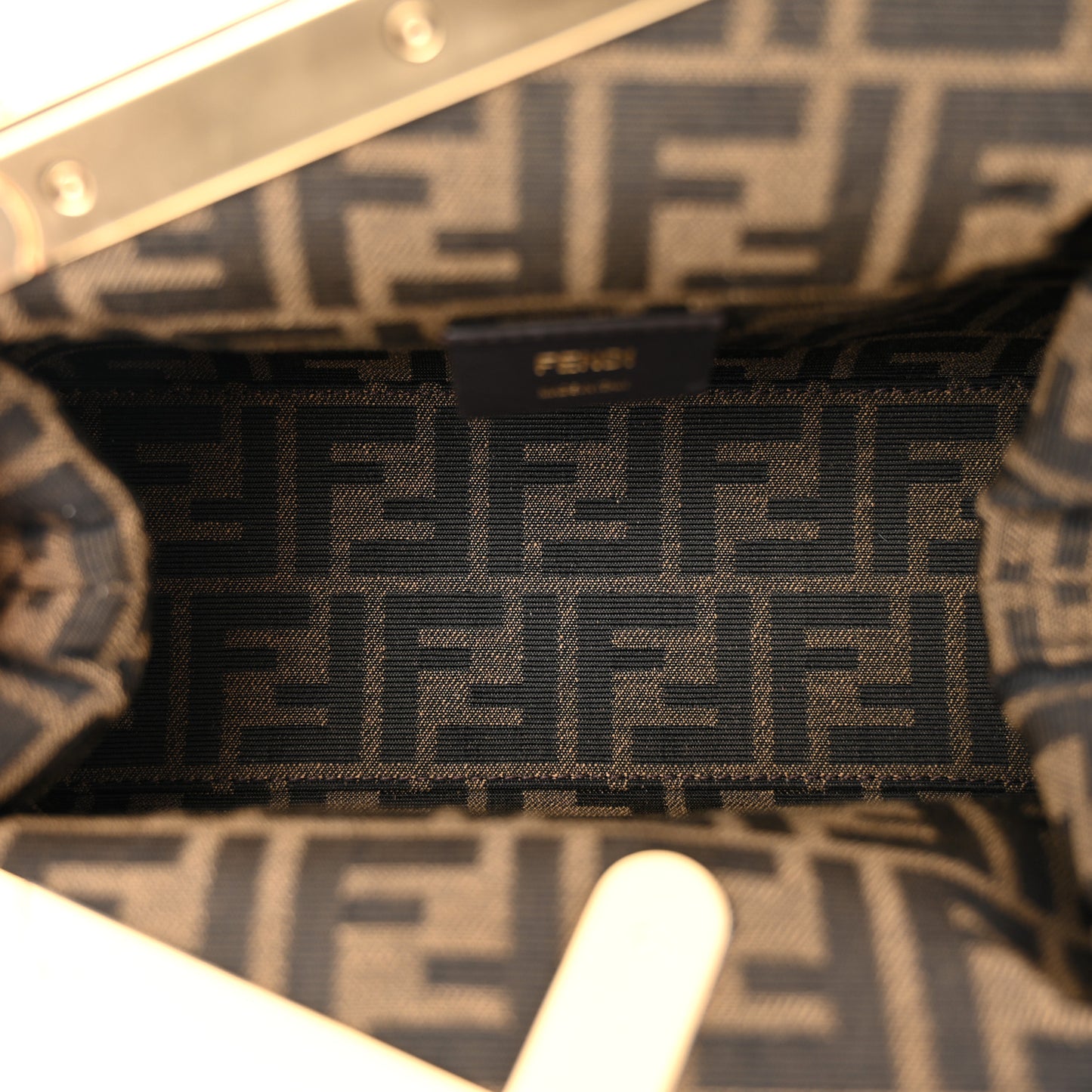 Shiny Nappa Snakeskin Small Fendi First White Roccia