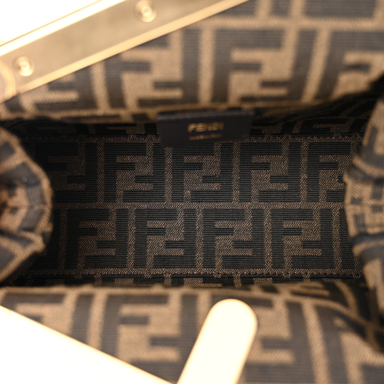Fendi Shiny Nappa Snakeskin Small Fendi First White Roccia 5 of 10