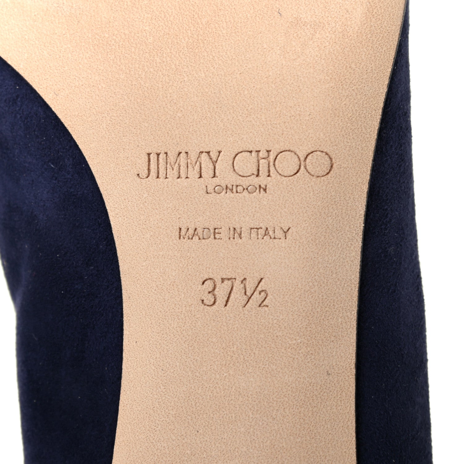 Jimmy Choo Suede Pointy Toe Aza 40 Kitten Heel Pumps 37.5 Navy 6 of 7