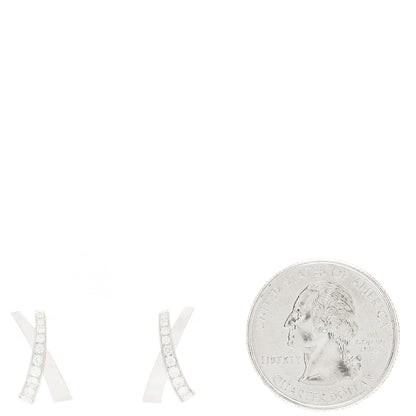 Graff 18K White Gold Diamond Kiss Stud Earrings 2 of 4
