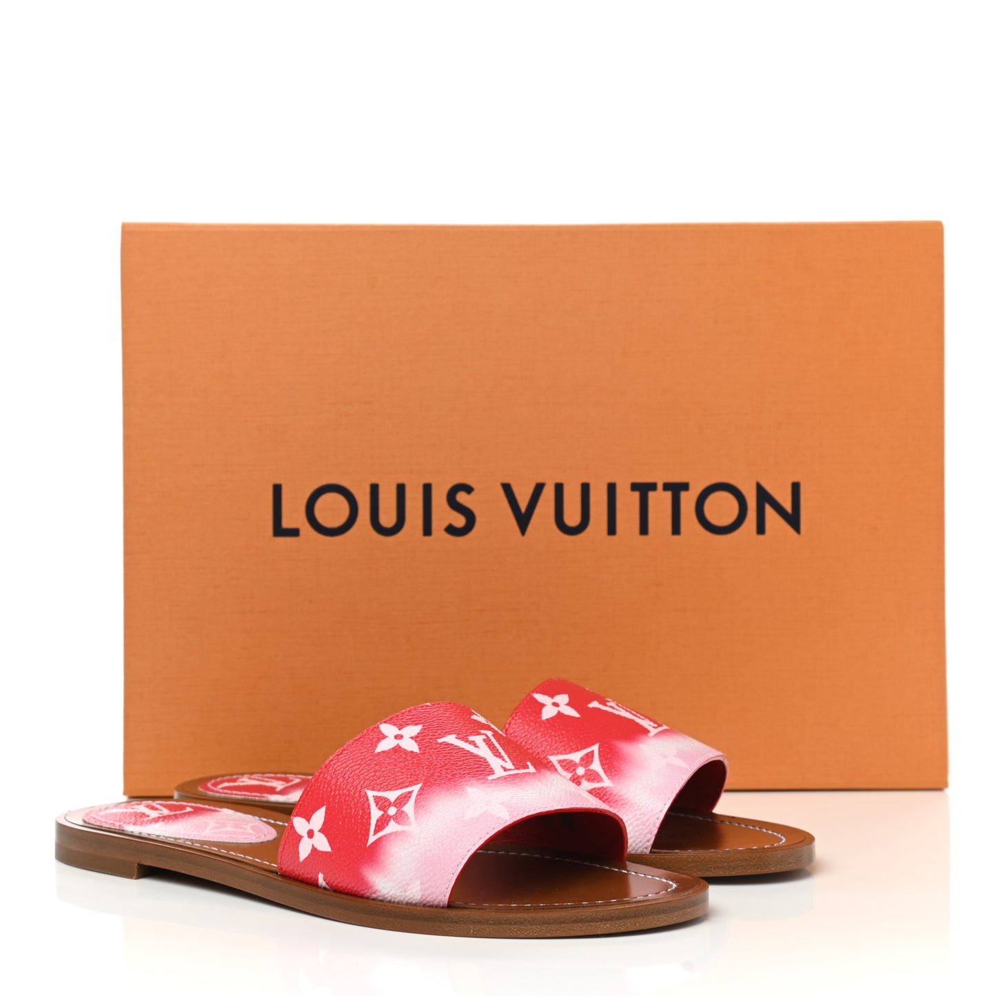 Monogram Escale Lock It Flat Mule 36 Rouge