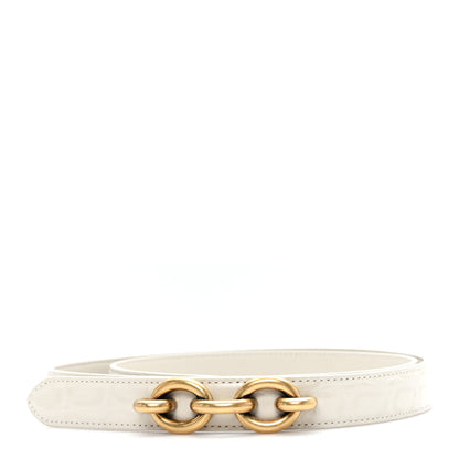 Saint Laurent Calfskin Crocodile Embossed Maillon 20mm Cintura Belt 85 34 Crema Soft 1 of 5