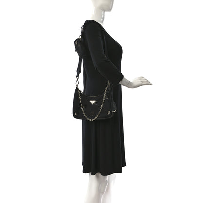 Prada Nylon Sequin Re-Edition 2005 Shoulder Bag Black 2 of 8