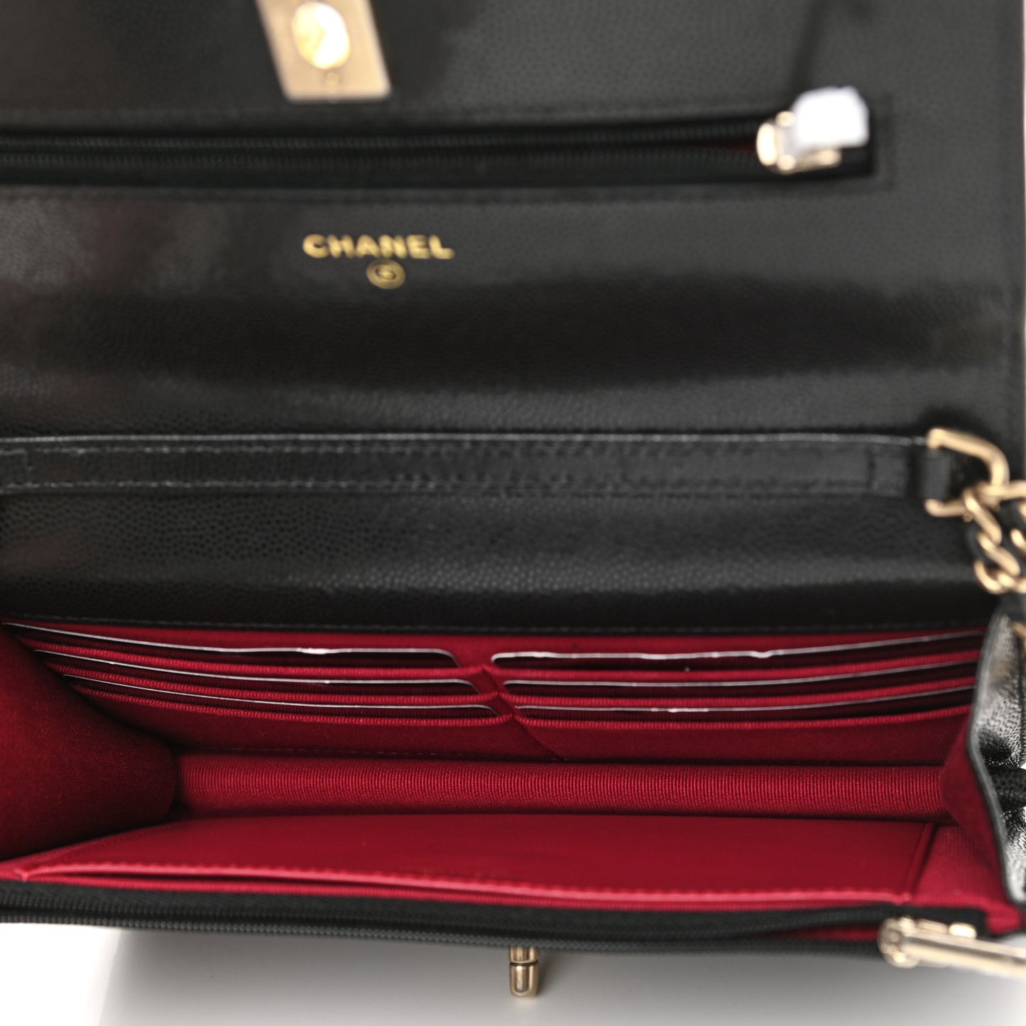 Caviar Quilted Twist Your Buttons Wallet On Chain WOC Black