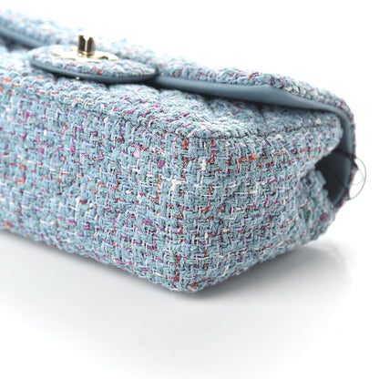 Chanel Tweed Quilted Mini Rectangular Flap Turquoise Purple White Red 7 of 10