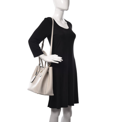 Prada Saffiano Cuir Medium Double Bag Talco Black 2 of 19