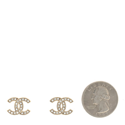 Chanel Crystal Pearl Mini CC Earrings Silver 2 of 4