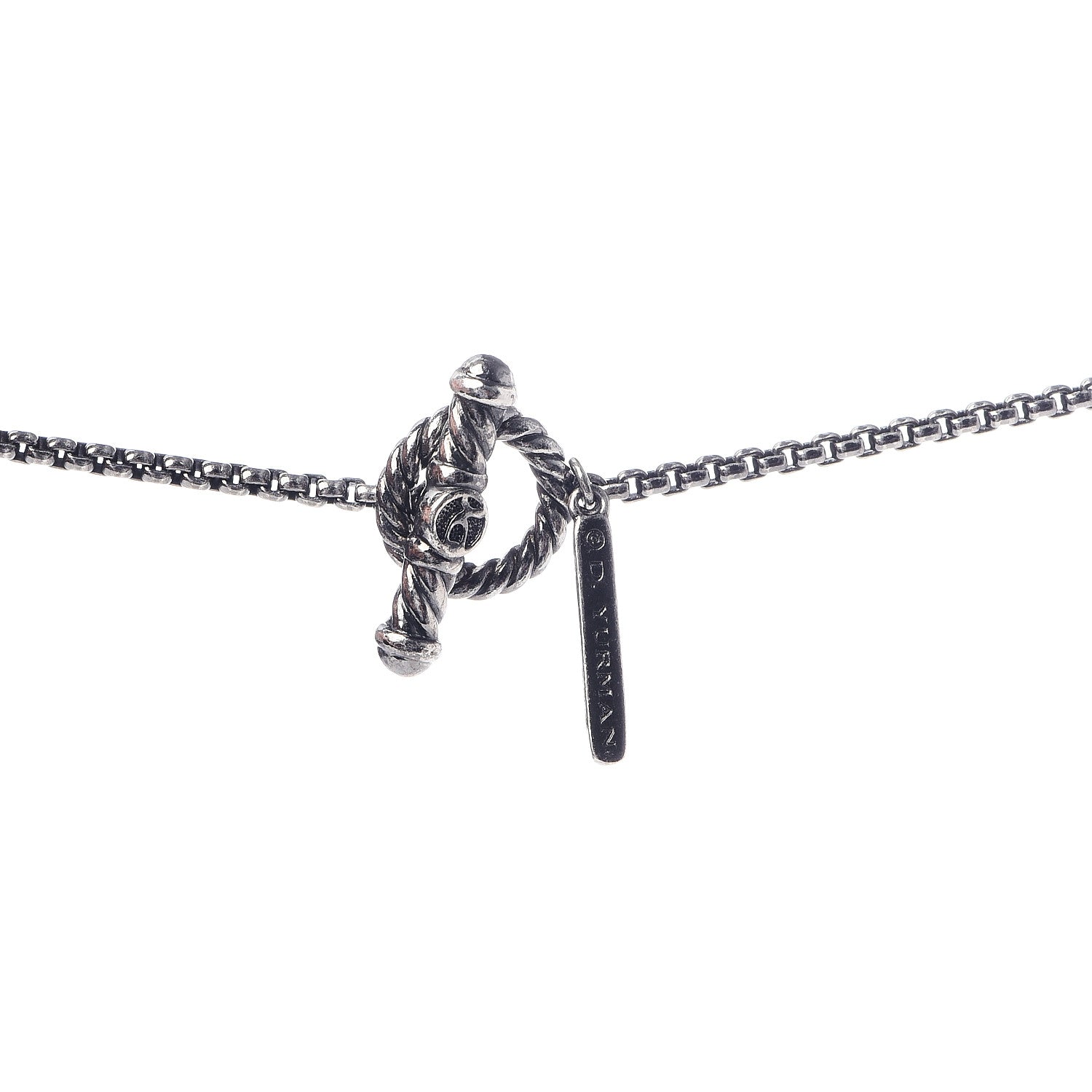 David Yurman Sterling Silver Black Onyx Hematite Elements Chain Necklace 4 of 5