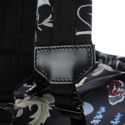 Gucci Canvas D-Active Flora Floral Knight Backpack Black 8 of 8