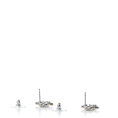 Chanel Crystal CC Earrings Silver 3 of 5