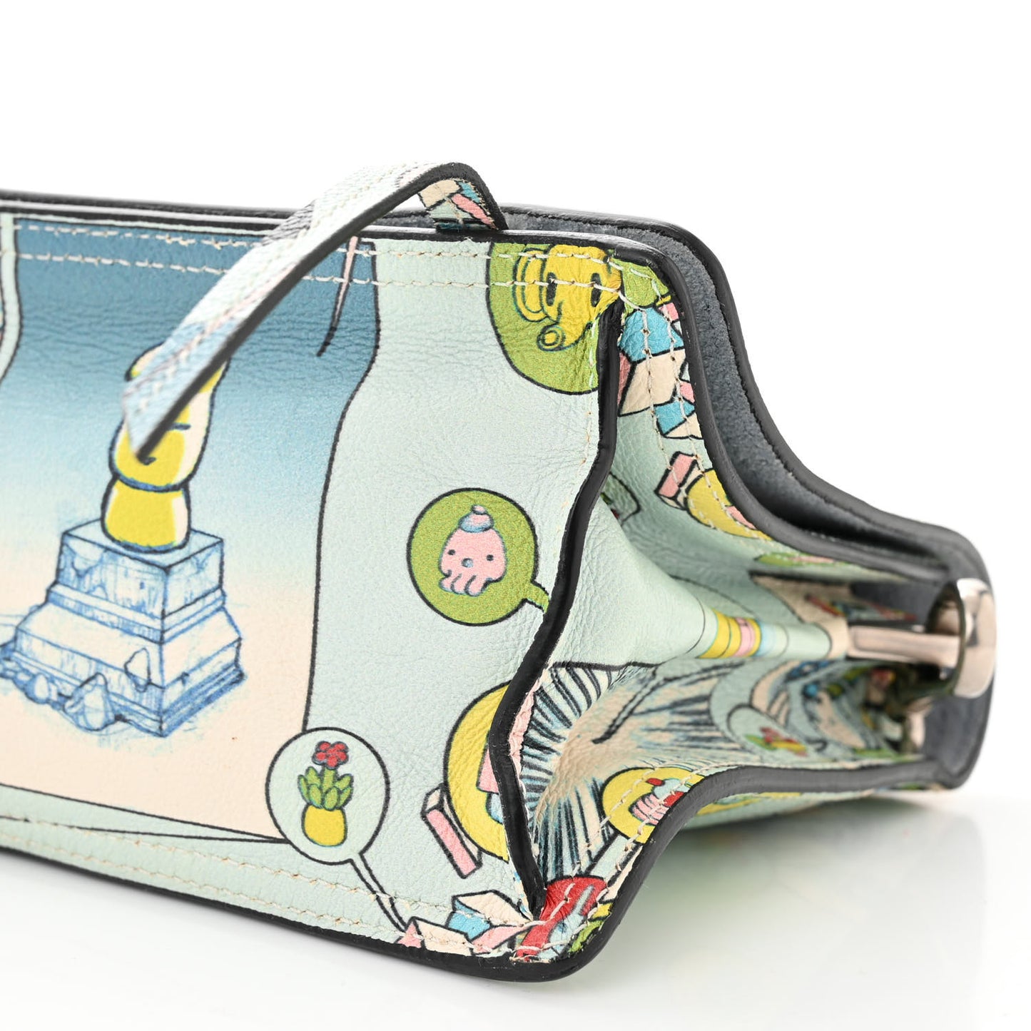 X JAMES JEAN Glace Calfskin Comic Print Small Etiquette Flap Cielo Astral