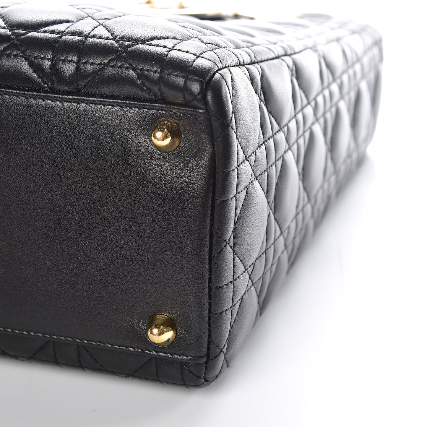 Lambskin Cannage Large Lady Dior Black