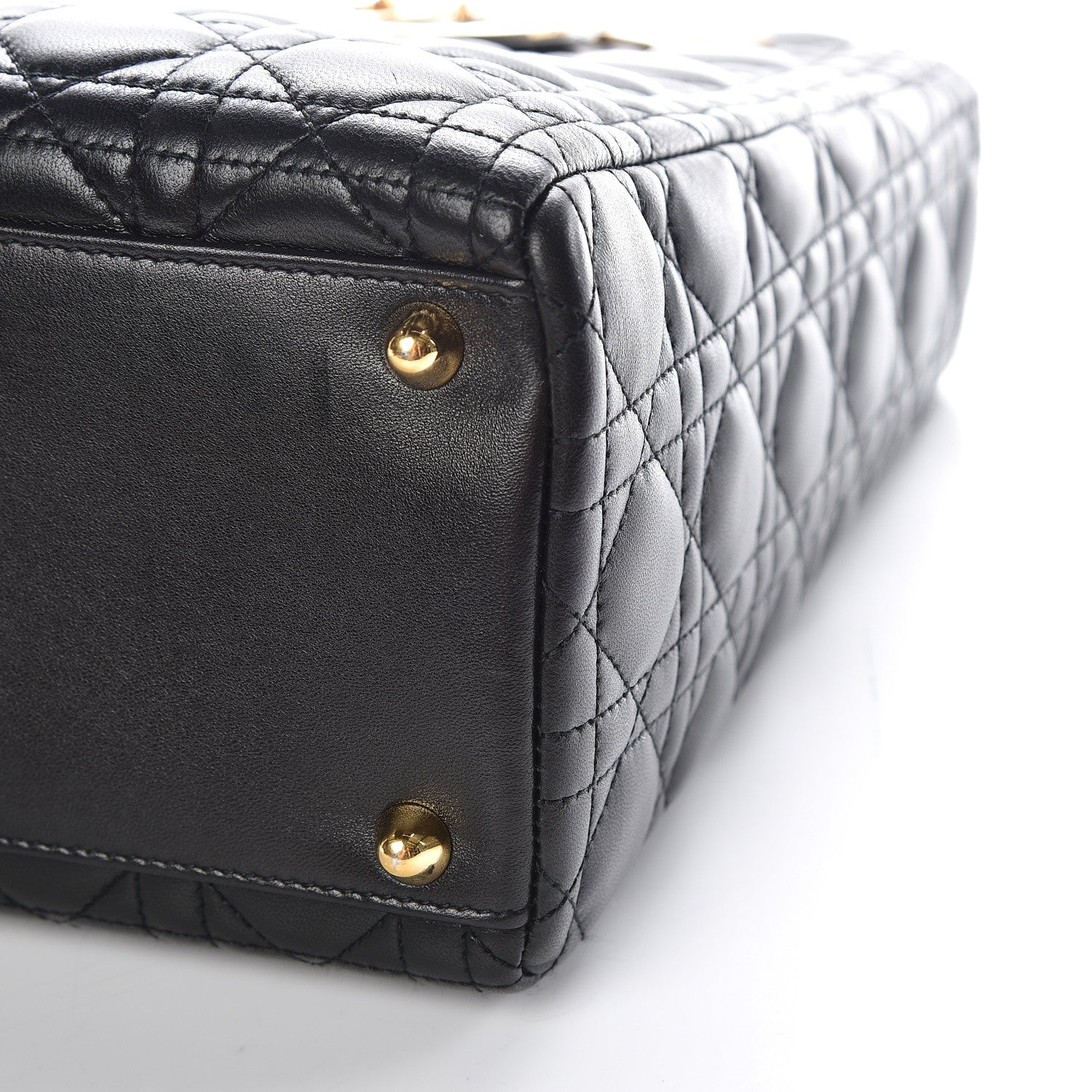 Christian Dior Lambskin Cannage Large Lady Dior Black 6 of 8
