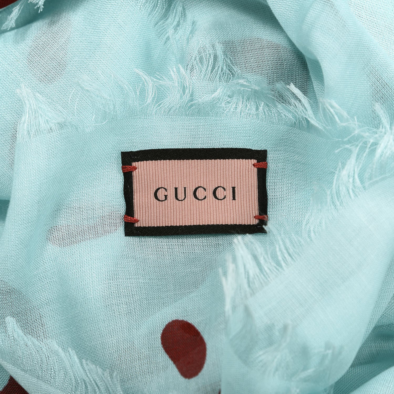 Gucci Modal Silk GG Writers Shawl Bluette Red 2 of 4
