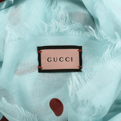 Gucci Modal Silk GG Writers Shawl Bluette Red 2 of 4