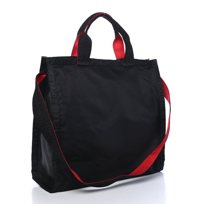 Christian Louboutin Nylon Calfskin Loubiclic Logo Tote Bag Black 2 of 8
