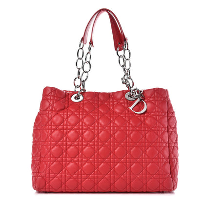 Christian Dior Lambskin Cannage Large Dior Soft Shopping Tote Coral 1 of 16