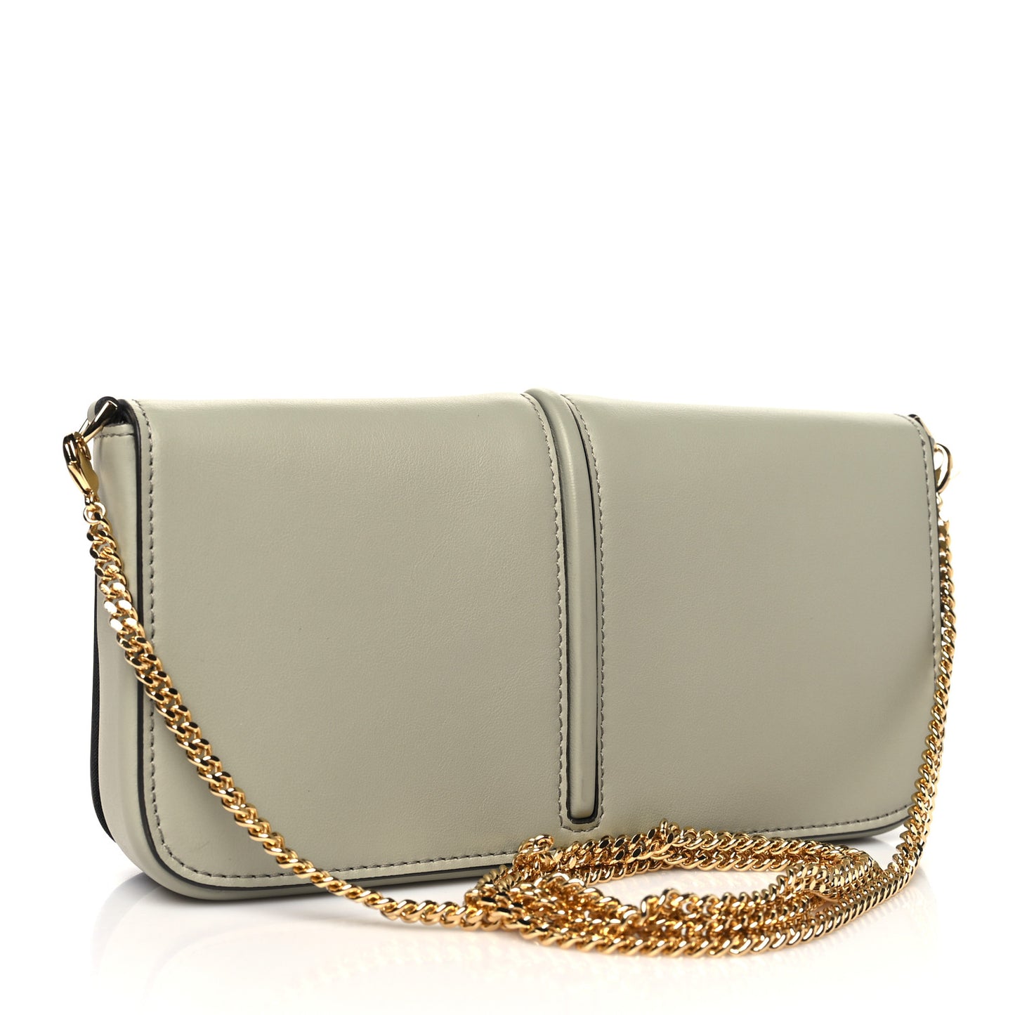 Vitello Grace Matte Fendigraphy Wallet on Chain Green Tea