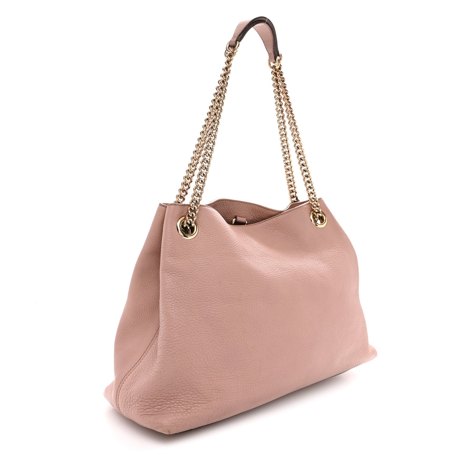 Gucci Pebbled Calfskin Medium Soho Chain Shoulder Bag Antique Rose 3 of 12