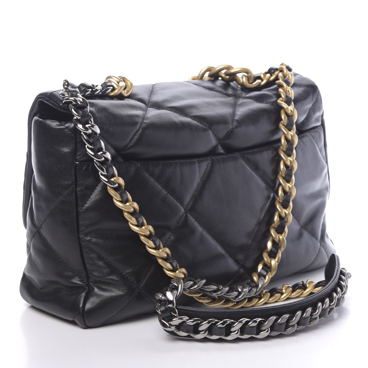 Chanel Lambskin Quilted Large 19 Flap Black 3 of 11