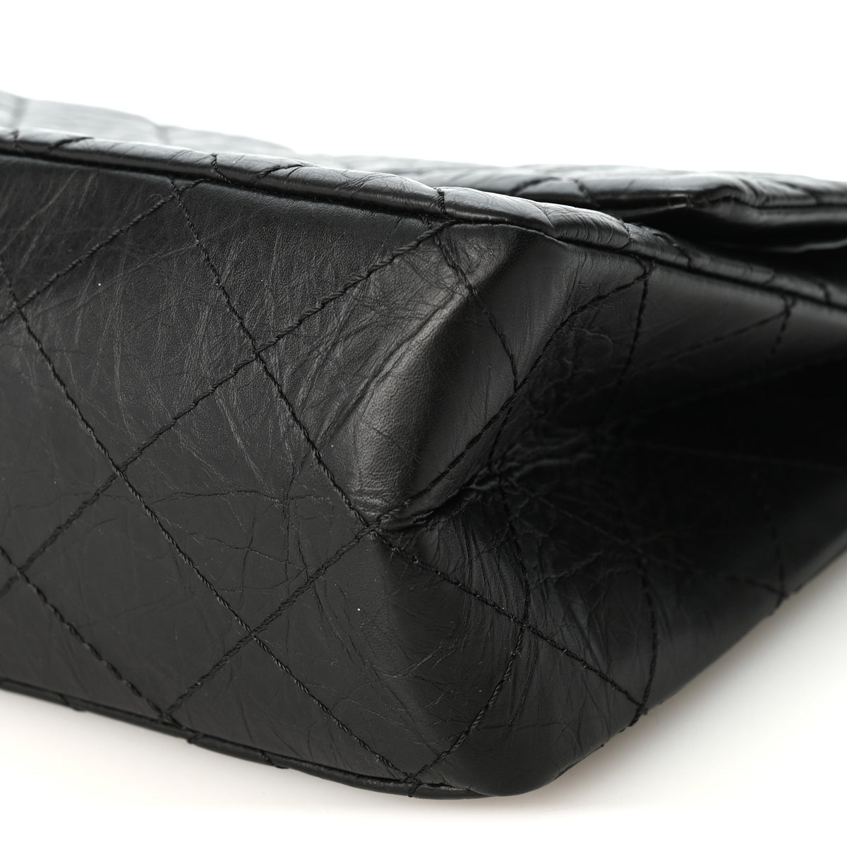 Aged Calfskin Quilted 2.55 Reissue 227 Flap Black
