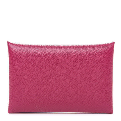 Hermes Epsom Calvi Card Case Rose Pourpre 1 of 7
