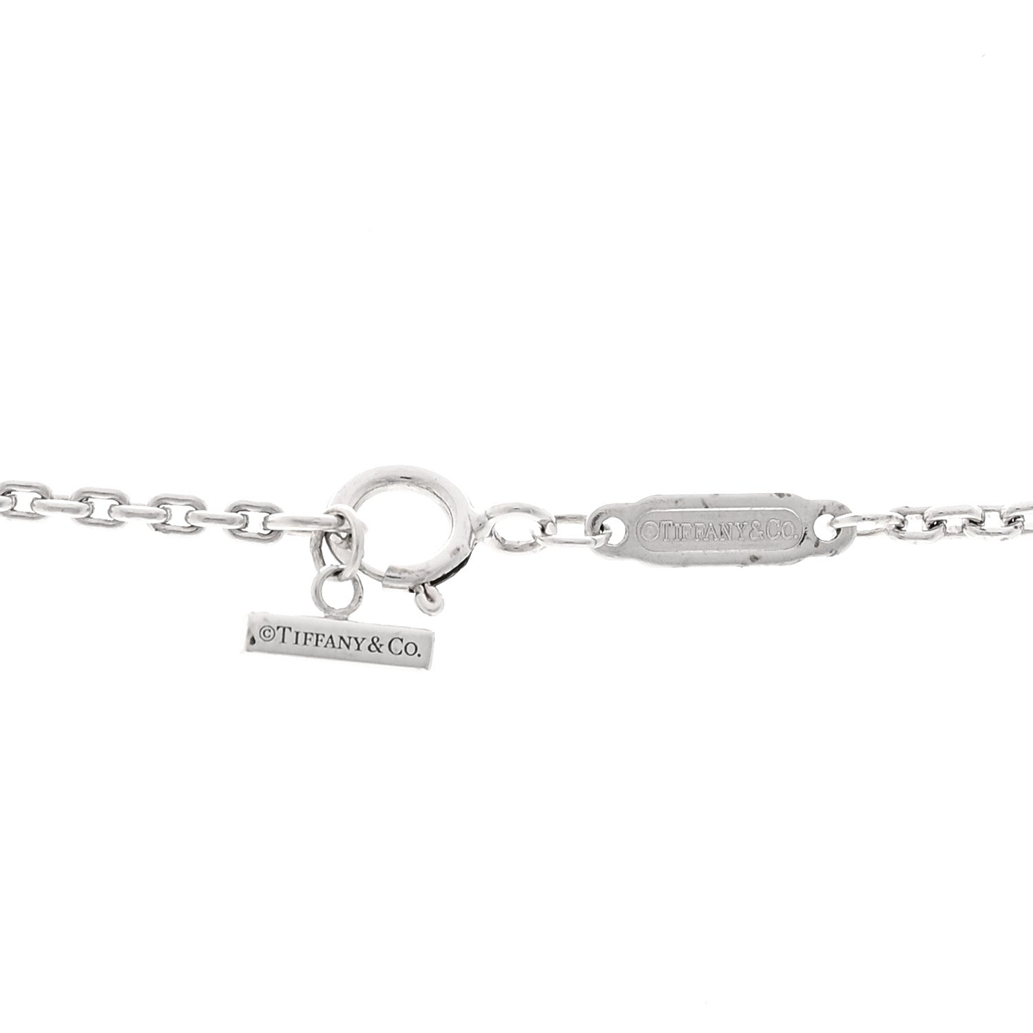 Tiffany 18K White Gold Diamond Medium Smile Pendant Necklace 4 of 5