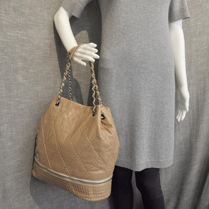 Chanel Lambskin Expandable Tote Beige 3 of 9