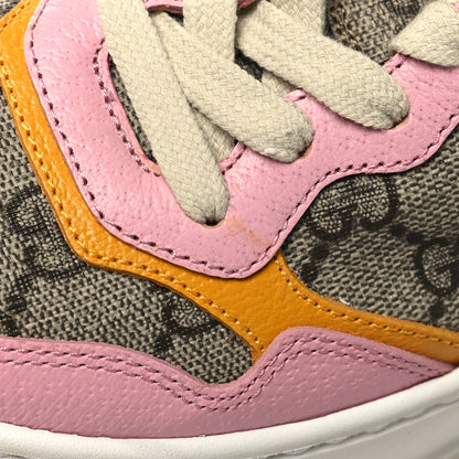 Gucci Calfskin GG Supreme Monogram Perforated Womens Platform 55mm Sneakers 35 Beige Ebony Sugar Pink Crop Shine Purple 9 of 9
