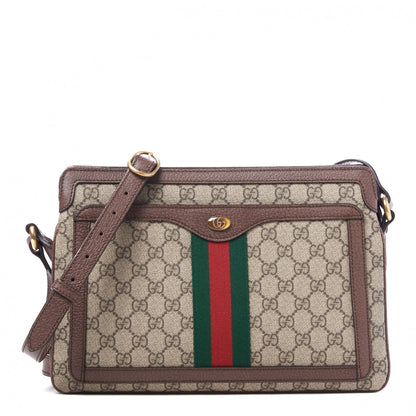 Gucci GG Supreme Monogram Web Medium Ophidia Shoulder Bag Beige New Acero 1 of 8
