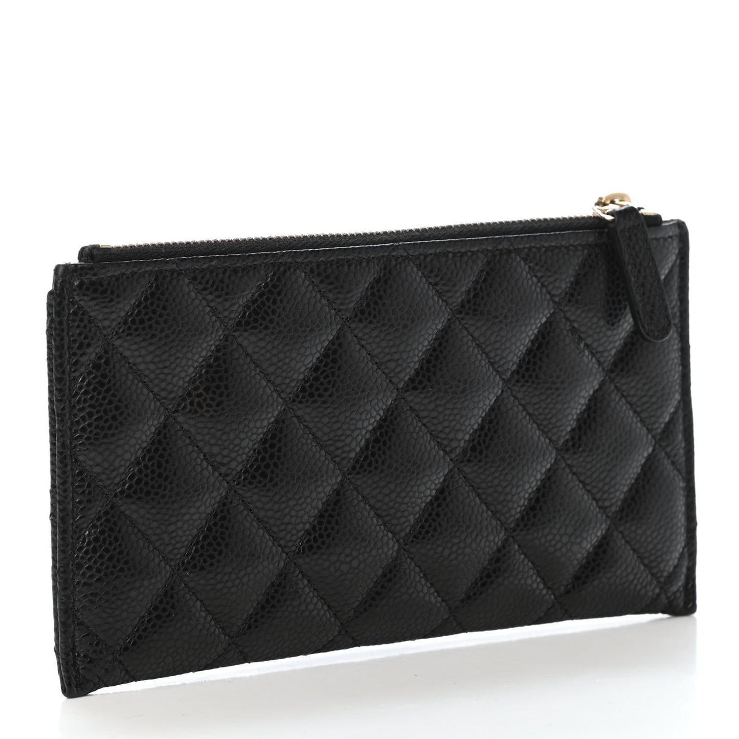 Caviar Quilted Classic Zip Pouch Black