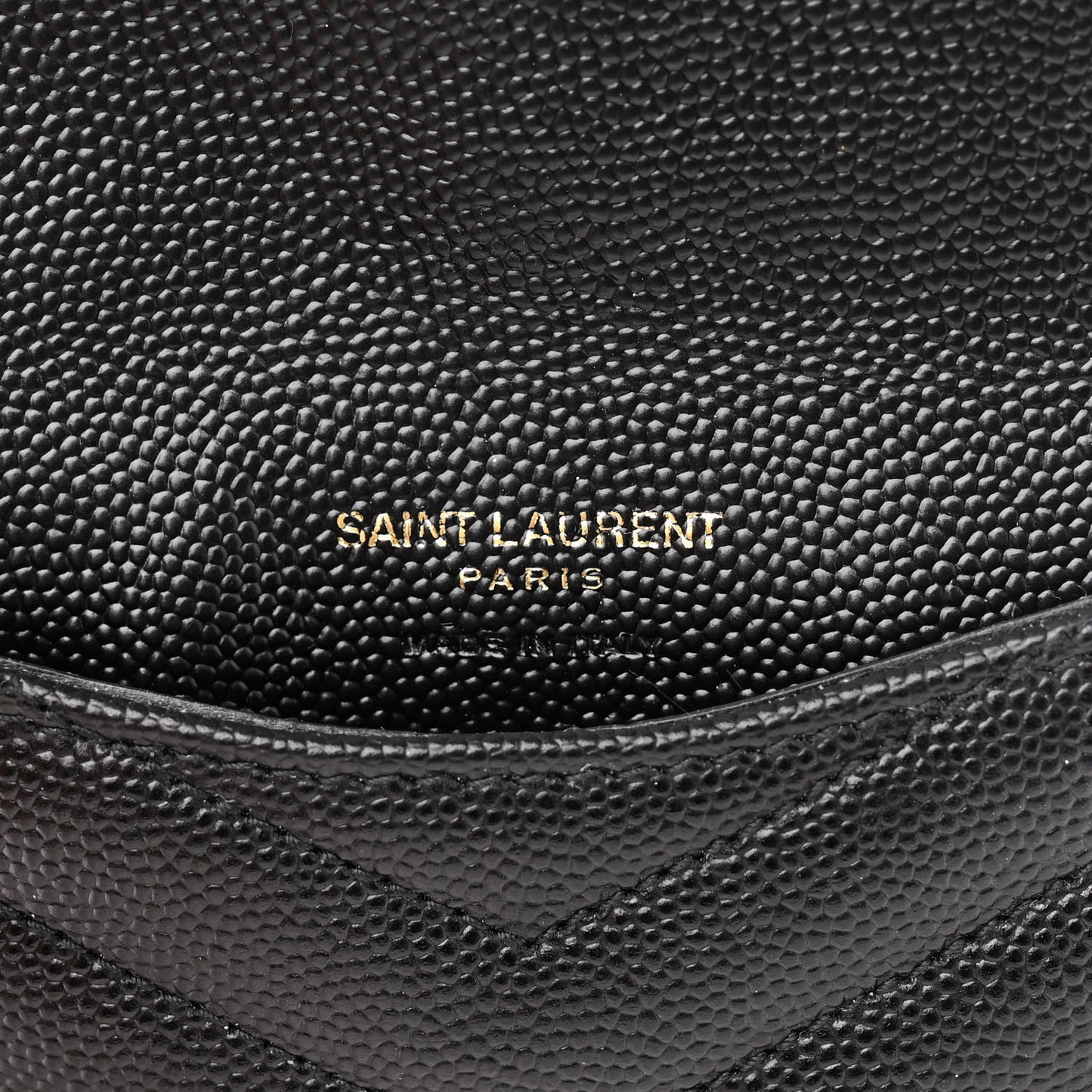 Grain De Poudre Matelasse Chevron Monogram Compact Wallet Black