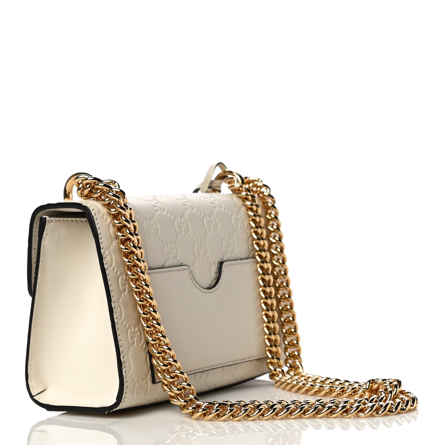 Guccissima Small Padlock Shoulder Bag White