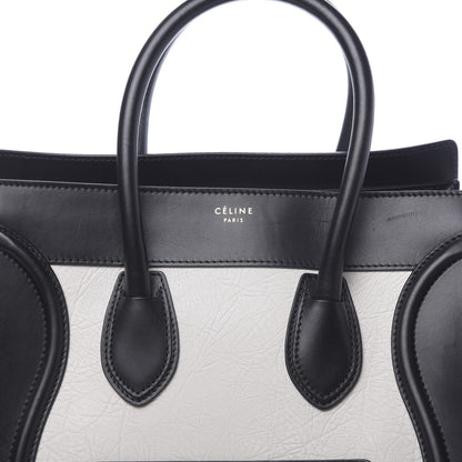 Celine Elephant Calfskin Bicolor Mini Luggage Black White 9 of 11