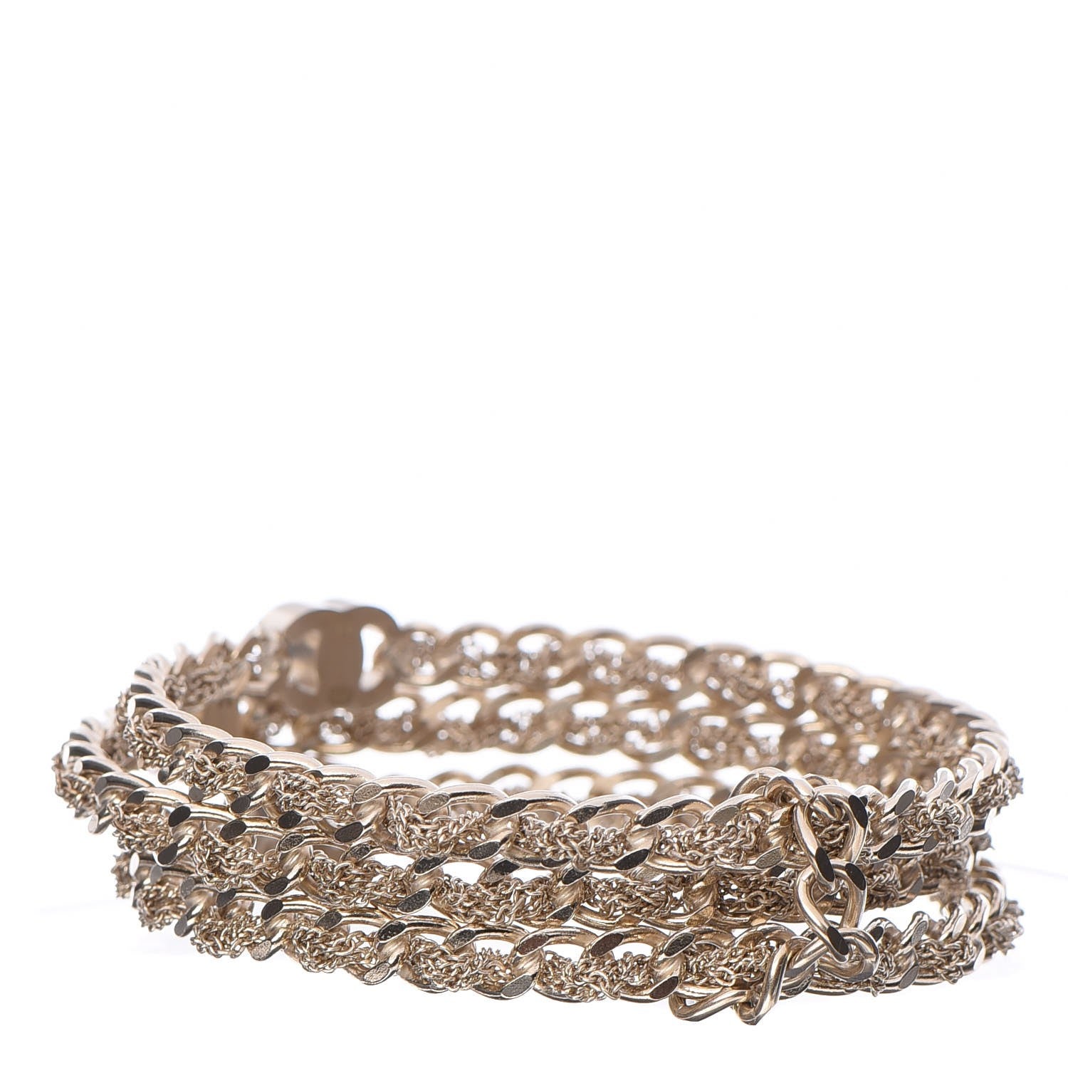 Chanel Chain CC Bangle Bracelets Set of 3 Gold M 3 of 5