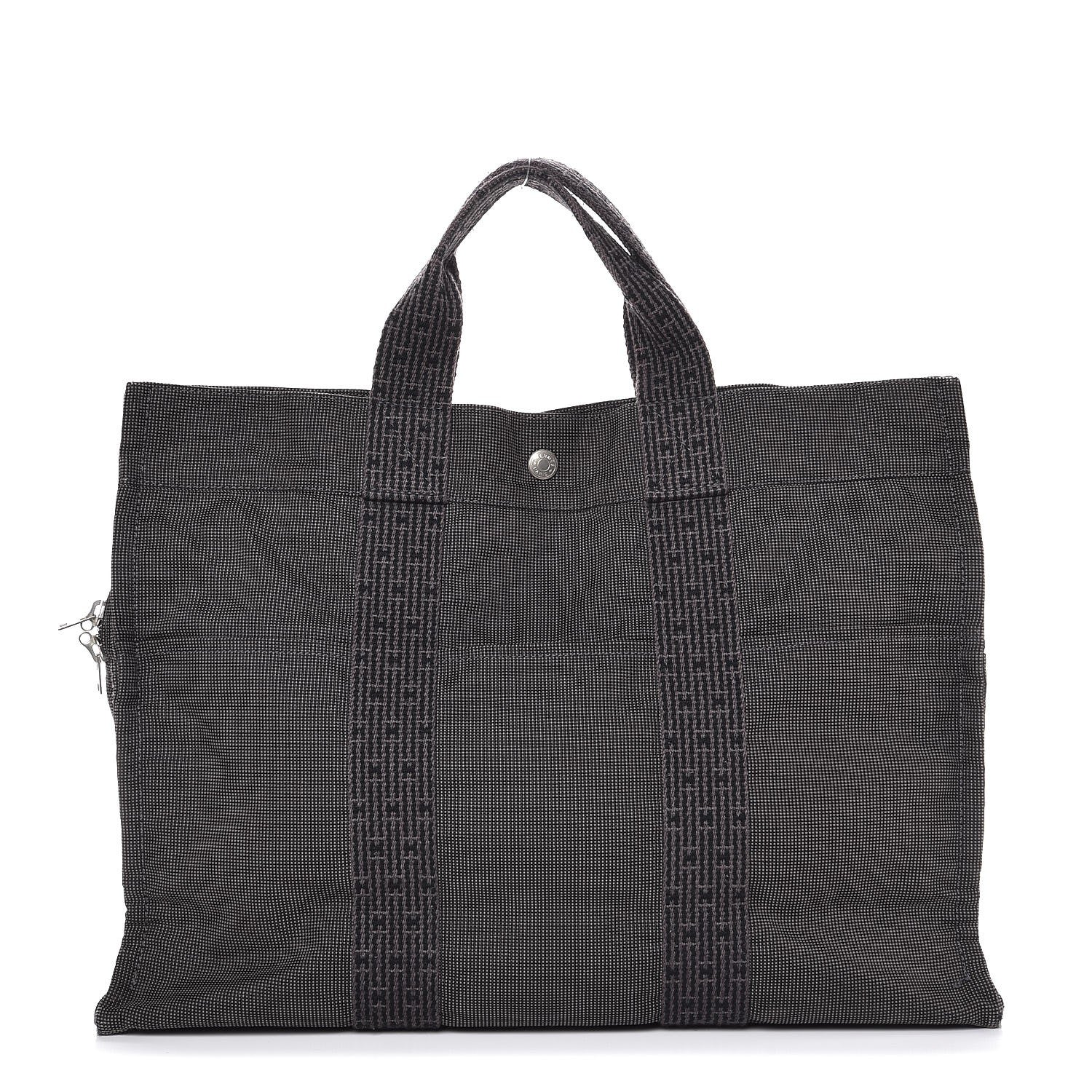 Hermes Canvas Herline MM Tote Grey 1 of 6