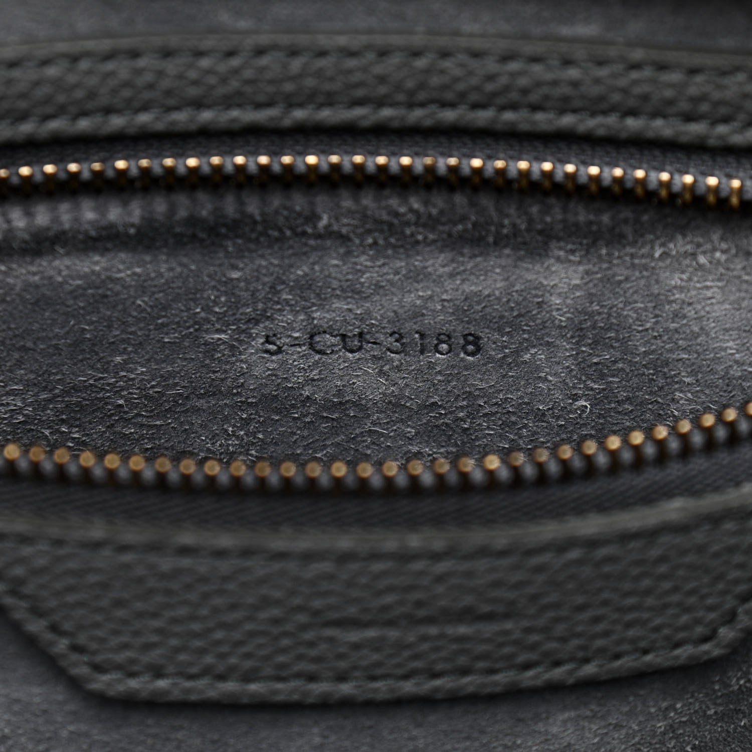 Celine Drummed Calfskin Mini Luggage Kohl 6 of 17