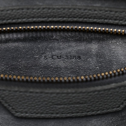 Celine Drummed Calfskin Mini Luggage Kohl 6 of 17