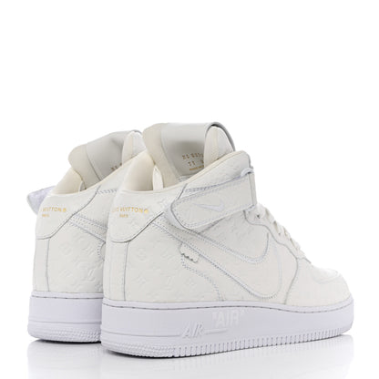 Louis Vuitton X NIKE AIR FORCE 1 Calfskin Monogram Mens Mid Sneakers 11 White 4 of 11