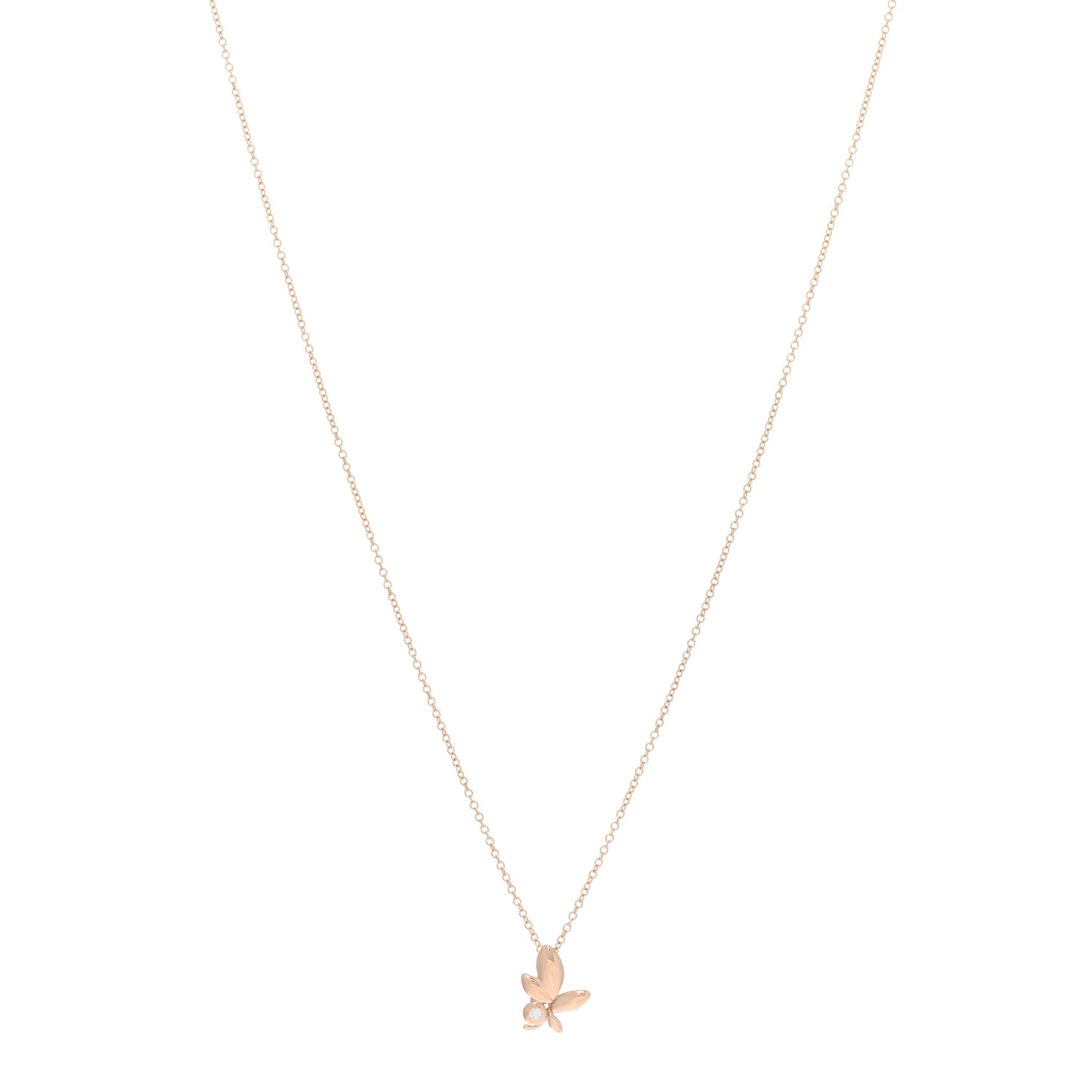 18K Rose Gold Diamond Paloma Picasso Olive Leaf Pendant Necklace