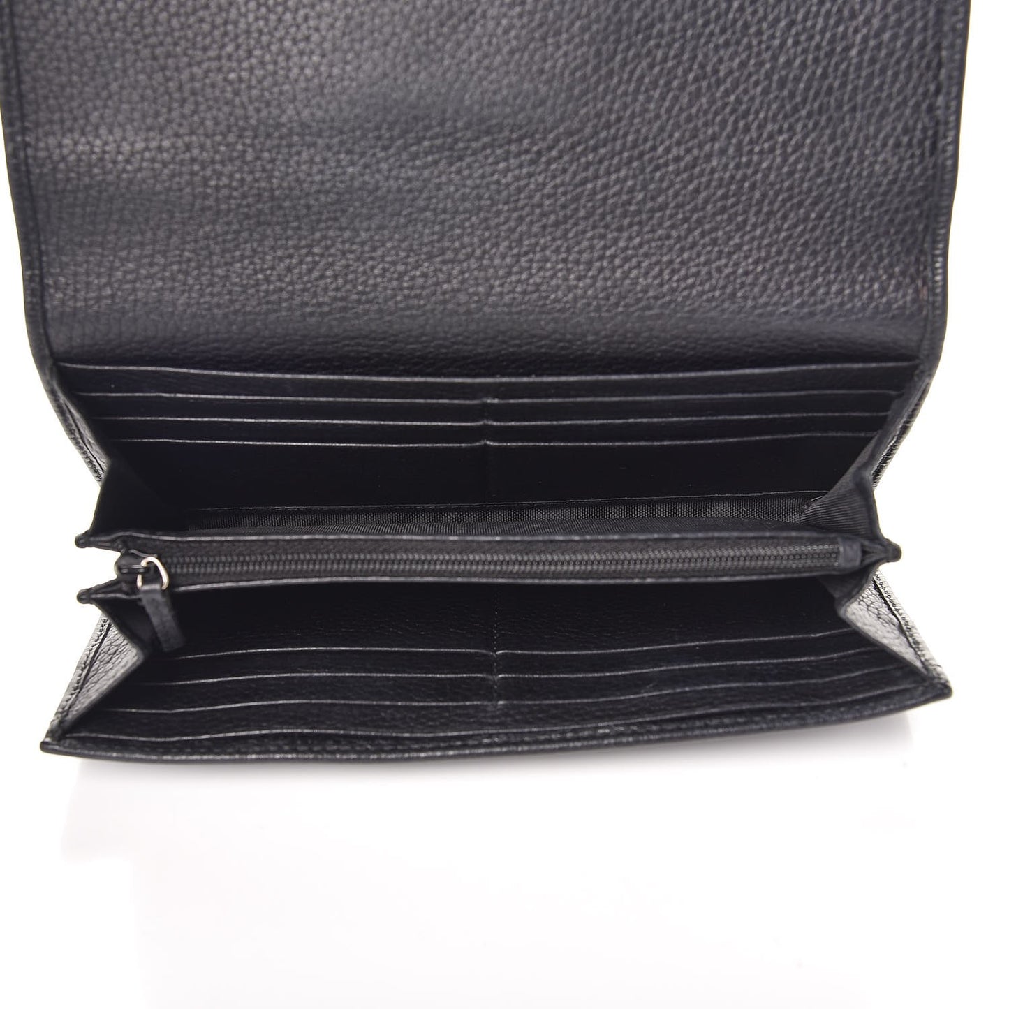 Pebbled Calfskin Large Soho Continental Wallet Black