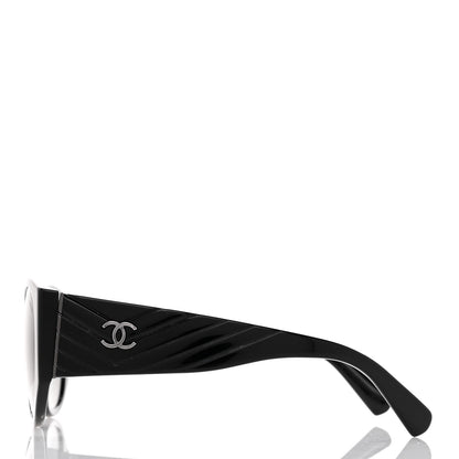 Chanel Acetate Polarized Oval Sunglasses 5411-A Black 3 of 8