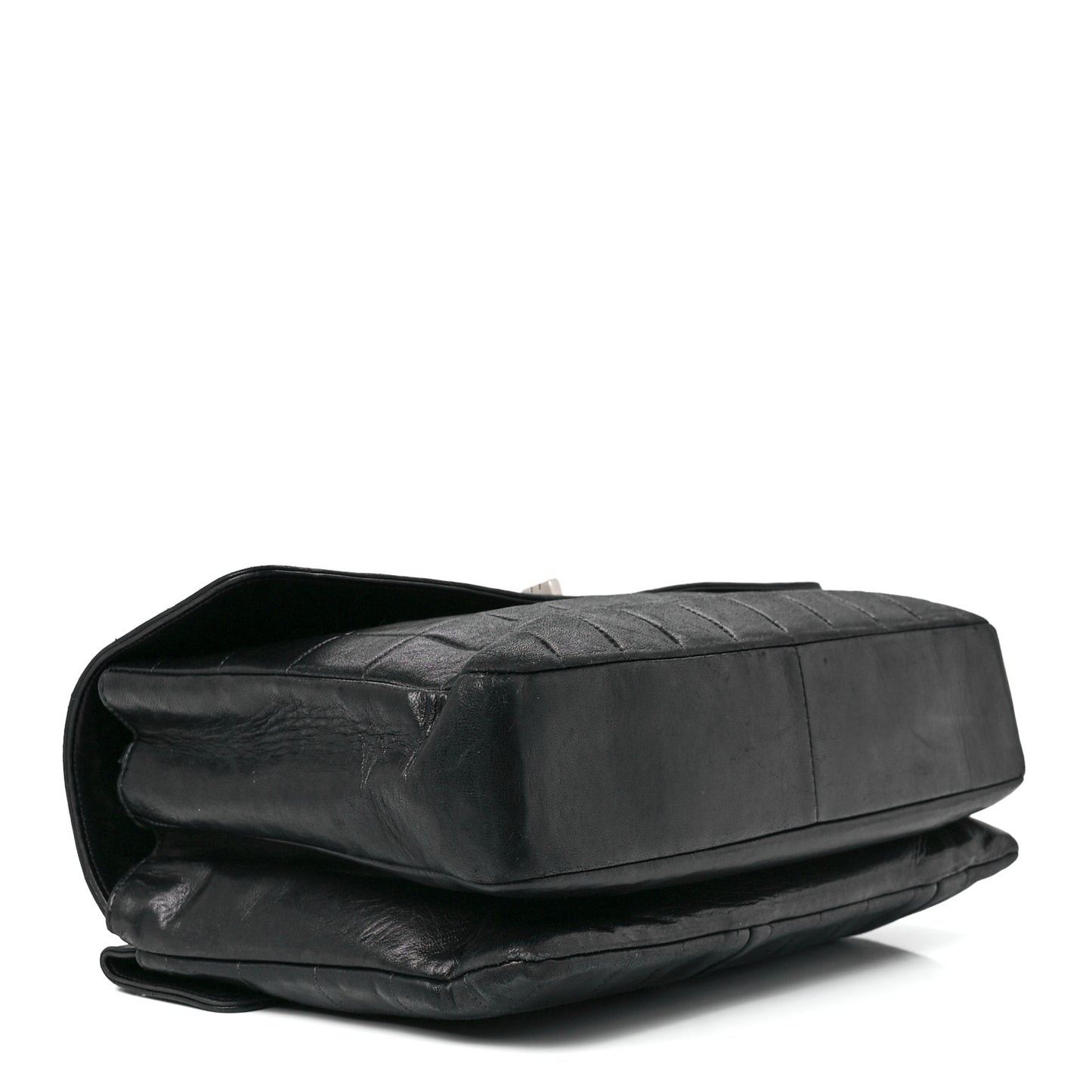 Lambskin Square Stitched Reissue Multi Pocket Flap Black