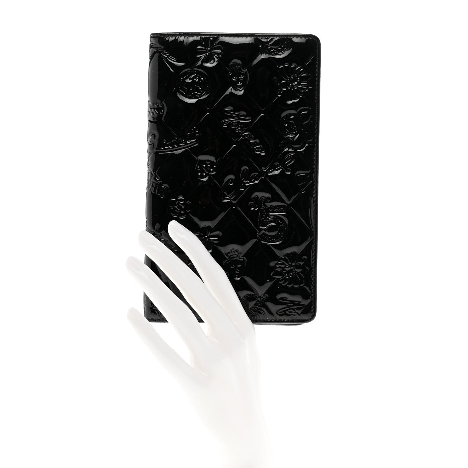 Chanel Patent Calfskin Lucky Symbols Yen Wallet Black 2 of 8