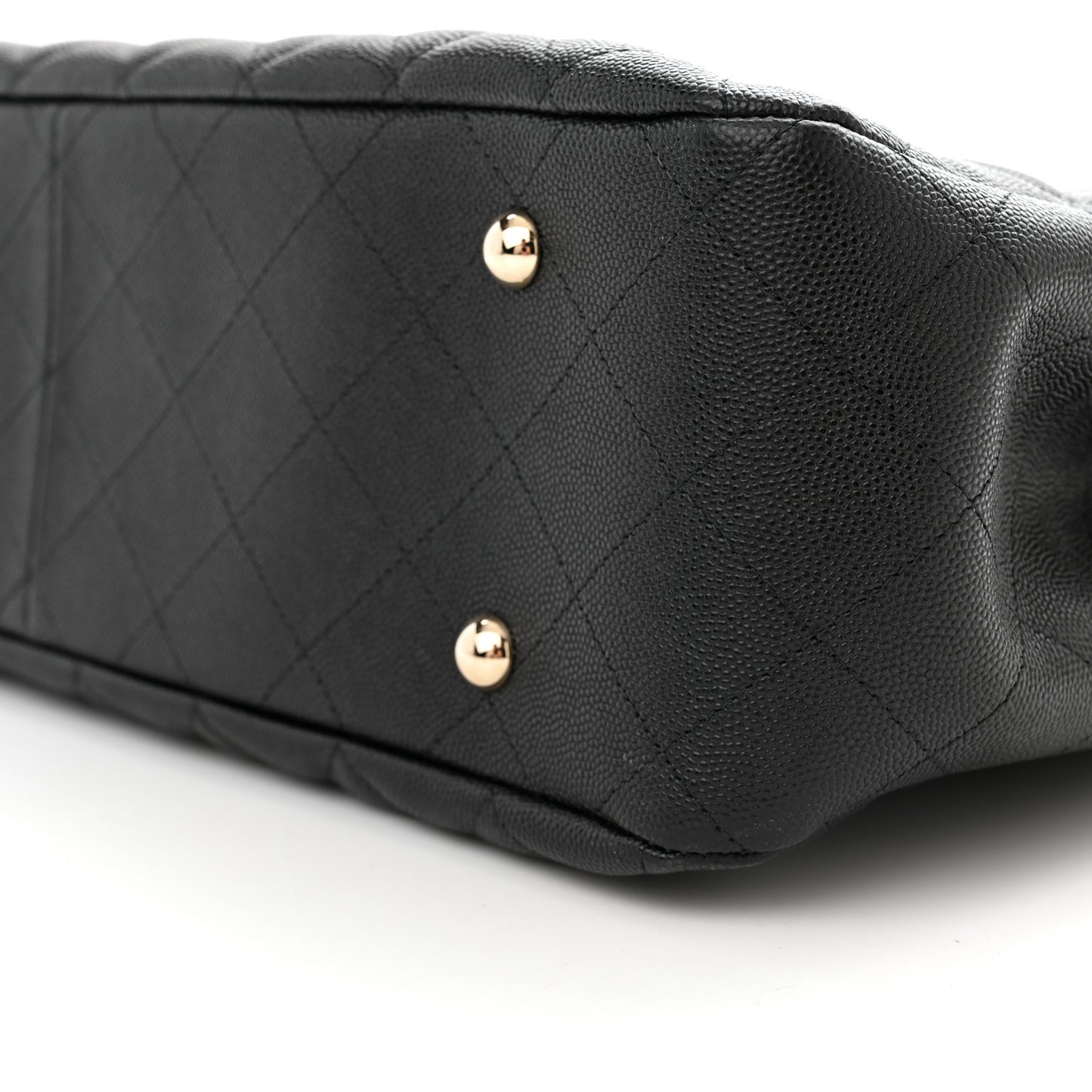 Caviar Quilted Large Shopping Tote Black